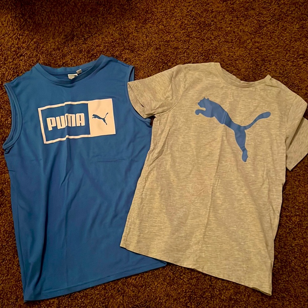 Boys set of 2 tshirts, 1 is sleeveless. Boys Sz L Puma